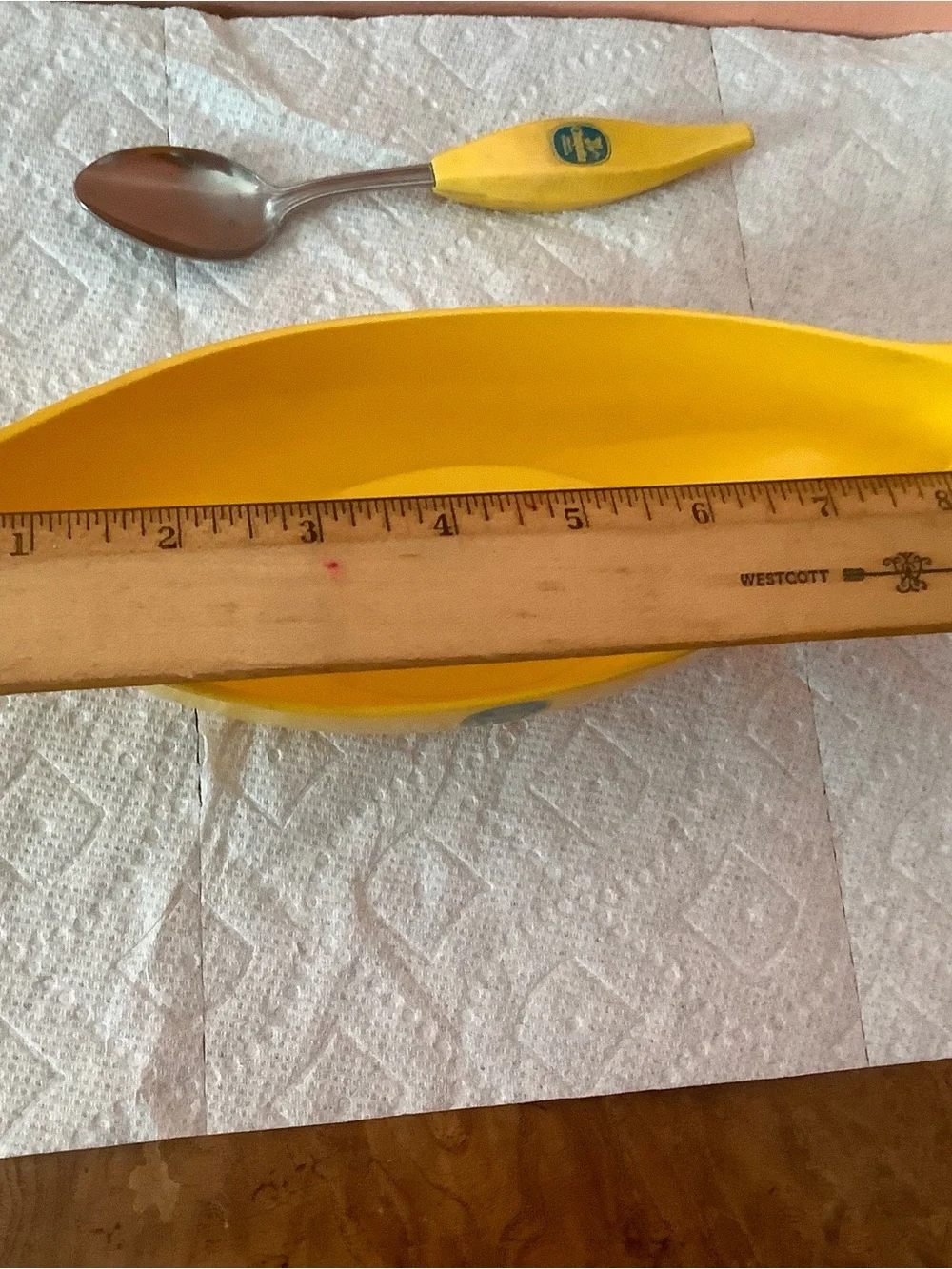Vintage Chiquita Banana Boat Bowl & Matching Spoon Yellow Plastic 9.5”